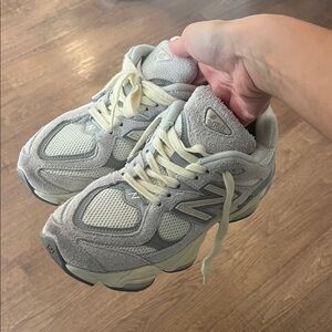 New Balance 9060 Gray and Cream Sneakers